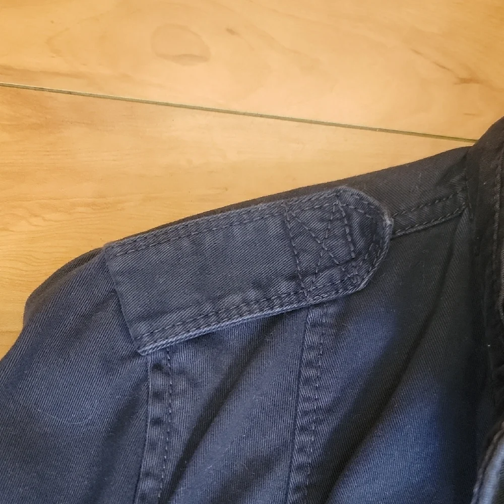 Abercrombie & Fitch Size SMALL Navy Cotton Cinch Waist Utility Jacket